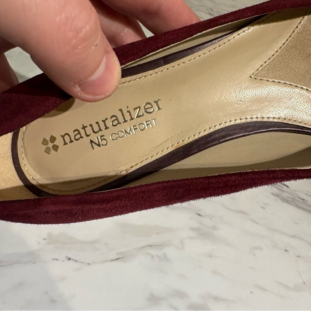 Naturalizer N5 comfort suede pumps silver heel accent leather uppers 7.5 - Picture 10 of 16